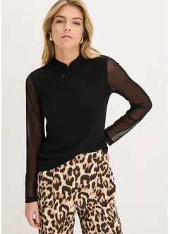 Mesh-Shirt mit Knöpfen, bonprix