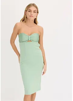Bandeau-Kleid mit glänzendem Satin, bonprix