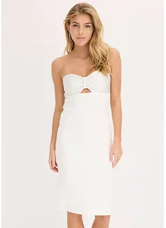 Bandeau-Kleid mit glänzendem Satin, bonprix