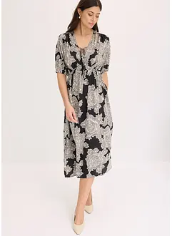 bedrucktes Midikleid aus fließendem Satin, bonprix