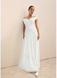Carmen-Brautkleid mit Spitze, bonprix