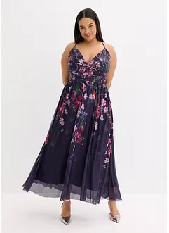 Maxikleid aus zartem Tüll mit Trägern, bonprix