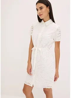 Hemdblusenkleid mit Lochstickerei, bonprix