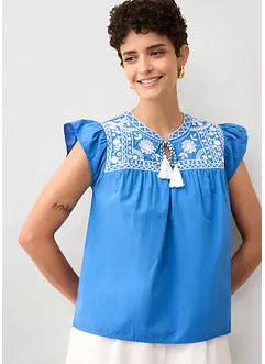 Tunika mit Seidenanteil und Stickerei, bonprix