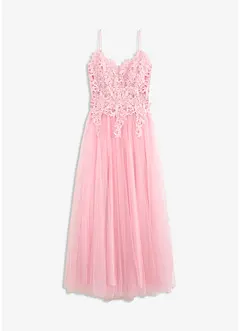 Maxikleid aus zartem Tüll mit Spitze, bonprix