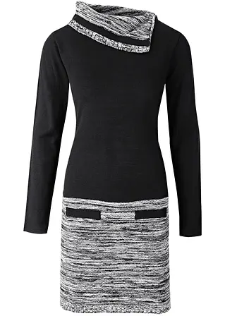 Strickkleid in schwarz von vorne - bonprix