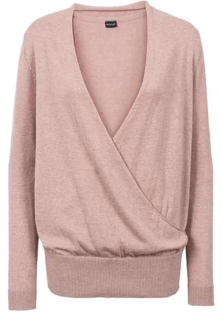 Wickel-Pullover in rosa von vorne - bonprix