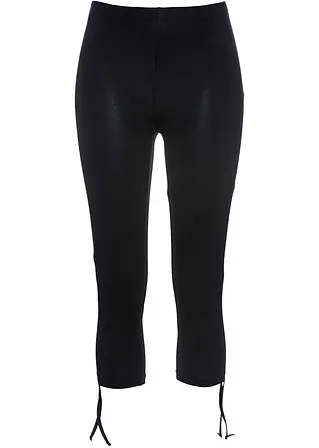 Capri-Leggings aus Bio-Baumwolle in schwarz von vorne - bonprix