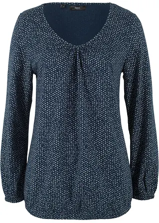 Shirt aus reiner Bio-Baumwolle in blau von vorne - bonprix