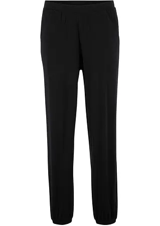 Jersey-Hose mit Eingriffstaschen, Loose-Fit in schwarz von vorne - bonprix