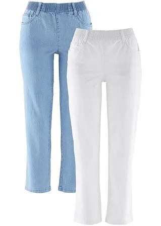 Straight-Jeans (2er Pack) in weiß von vorne - bonprix
