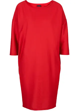 Jerseykleid, 3/4 Arm in rot von vorne - BODYFLIRT