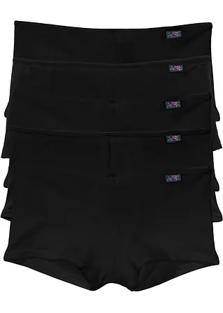 Panty (5er Pack) in schwarz von vorne - bonprix