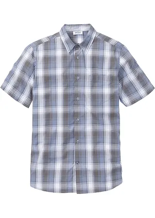 Kurzamhemd in blau von vorne - bonprix
