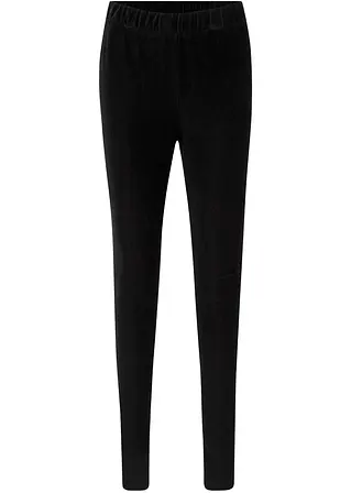 Feincord-Leggings mit breitem Komfortbund in schwarz von vorne - bonprix