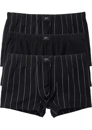 Boxershorts eng (3er Pack) in schwarz von vorne - bonprix