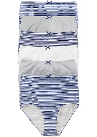 Taillenslip (6er Pack) in blau von vorne - bonprix