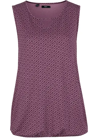 Top mit Gummizug in lila von vorne - bonprix