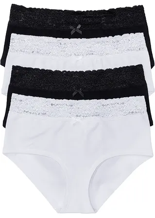 Maxipanty (4er Pack) in schwarz von vorne - bonprix