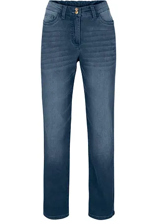 Thermojeans mit Push-up-Effekt und Bequembund, Straight in blau von vorne - bonprix