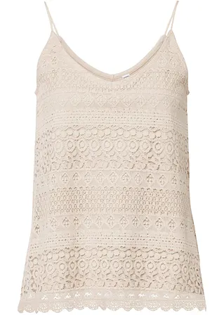 Top aus Spitze in beige von vorne - bonprix