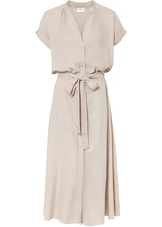 Hemdblusenkleid in beige von vorne - bonprix