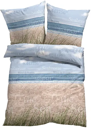 Bettwäsche mit maritimen Design in blau - bonprix