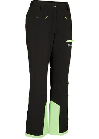 Ski Funktions-Thermohose mit Schneefang, wasserdicht, Straight in schwarz von vorne - bonprix