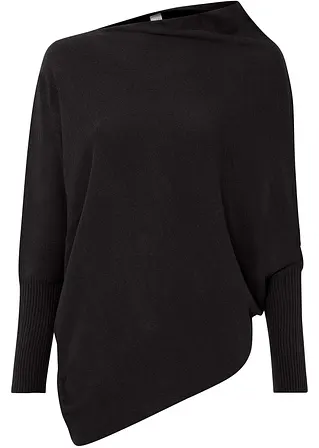 Kimono-Pullover in schwarz von vorne - bonprix