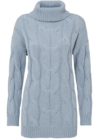 Pullover mit Zopfmuster in grau von vorne - bonprix