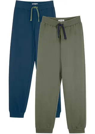 Jungen Sweathose (2er Pack) in blau von vorne - bonprix