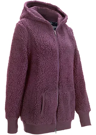 Teddy-Fleece Jacke in lila - bonprix