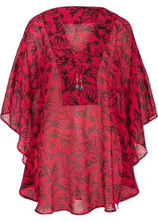 Chiffon Strand Tunika in rot von vorne - bonprix