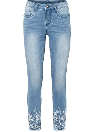 Skinny Jeans, Mid Waist in blau von vorne - bonprix