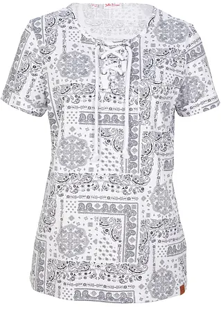 T-Shirt, kurzarm in blau von vorne - bonprix
