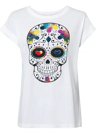 T-Shirt aus softem Viskose-Mix in weiß von vorne - bonprix