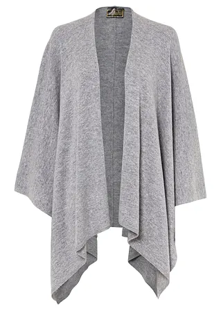 Wollponcho mit Good Cashmere Standard®-Anteil in grau - bonprix