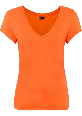 V-Shirt in orange von vorne - bonprix