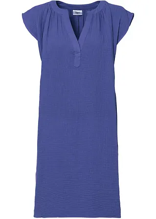 Minikleid aus reiner Baumwolle in lila von vorne - bonprix
