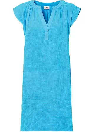 Minikleid aus reiner Baumwolle in blau von vorne - bonprix