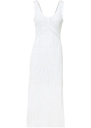 Strickkleid in weiß von vorne - bonprix