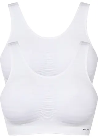 Feel Comfort Seamless Bustier (2er Pack) in weiß von vorne - bonprix