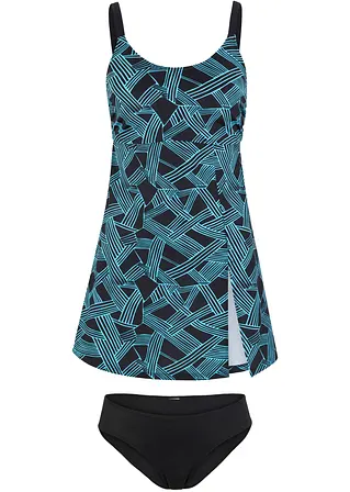 Tankini Langgrösse (2-tlg.Set) in schwarz von vorne - bpc selection