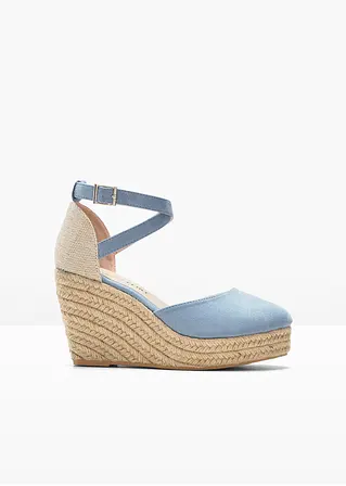 Keilsandalette in blau von vorne - bonprix