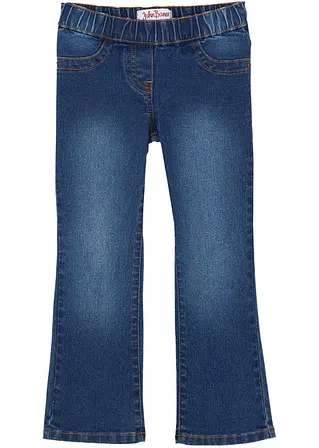 Bootcut-Jeans Mid Waist mit Bequembund in blau von vorne - bonprix