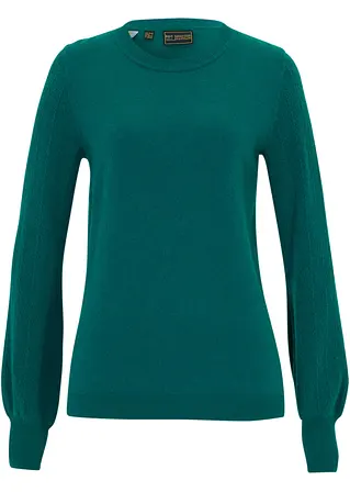 Wollpullover mit Good Cashmere Standard®-Anteil in grün von vorne - bonprix PREMIUM