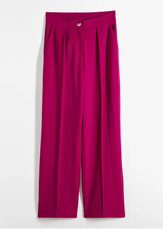 Hose mit weitem Bein in pink von vorne - bonprix