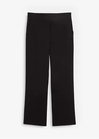 7/8-Hose mit High-Waist-Bequembund, Straight in schwarz von vorne - bonprix