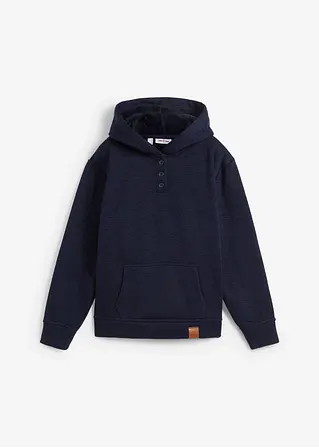 Super-Kuschel-Kapuzensweatshirt in blau von vorne - bonprix