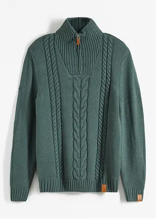 Troyer Pullover in grün von vorne - bonprix